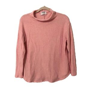 Baby Pink Knit Mock Neck Knit Sweater